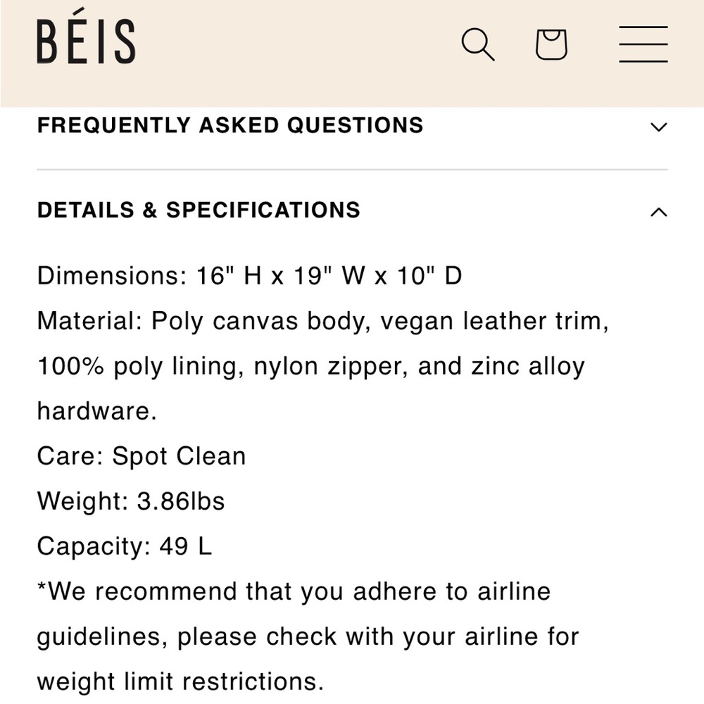 Beis Weekender bag - Picture 12 of 13